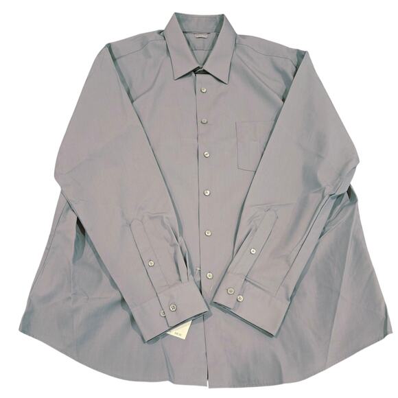 NWT Van Heusen Gray Men's Dress Shirt Fitted Wrinkle Free Size 2XL - Picture 1 of 5
